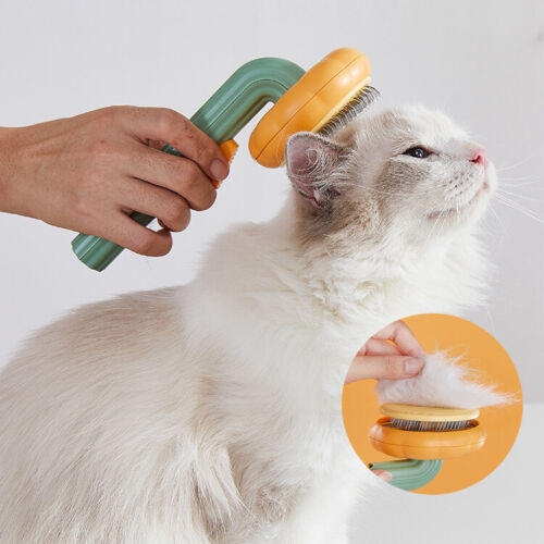 Self-cleaning slicker brush for dogs and cats, full view