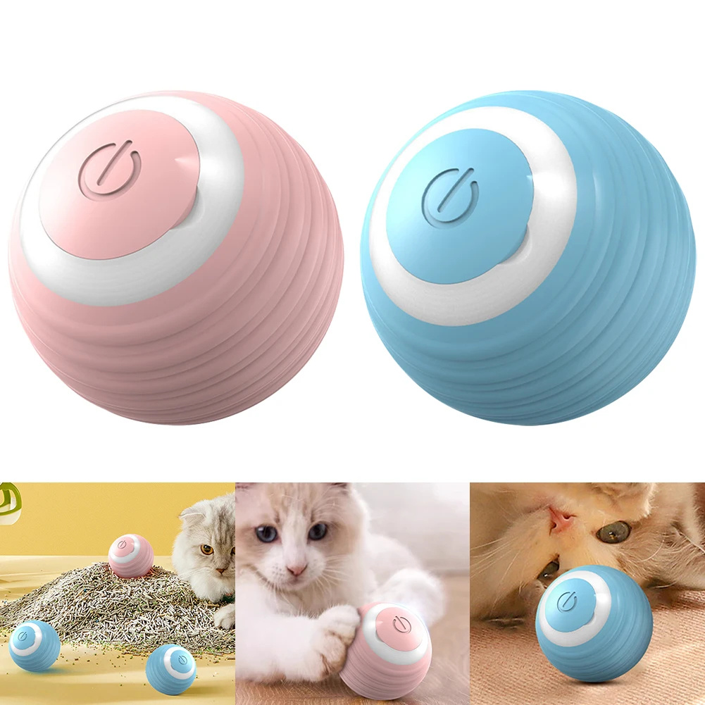Automatic self-moving rolling ball toy for cats
