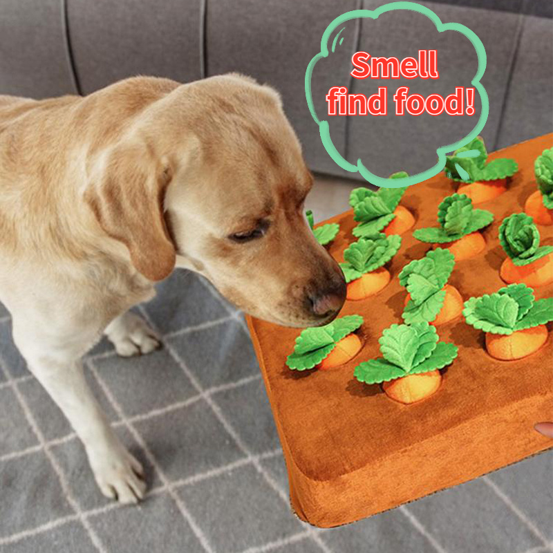 Carrot plush toy for dogs, full view